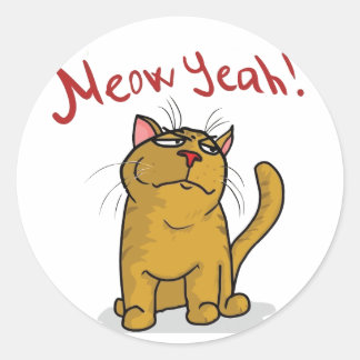 Pegatina Redonda Meow Yeah - Pegatinas redondos