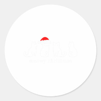 Pegatina Redonda Meowy Catmas Navidades gatos cortan gatos gatitos 