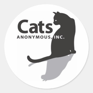 Pegatina Redonda Mercadería con el logotipo de Cats Anonymous
