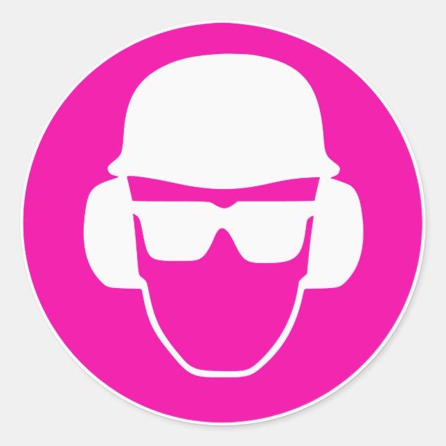 Pegatina Redonda Mercadería con la marca #SafetyGirl (Anverso)