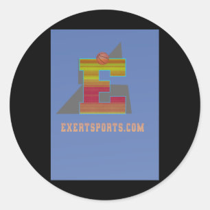 Pegatina Redonda Mercadería De Baloncesto Y Arte De Baloncesto