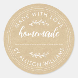 Pegatina Redonda Mercaderías caseras rusas improvisadas atascan can