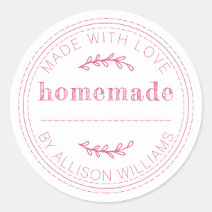 Pegatina Redonda Mercaderías Rusas Hadas Caseras Atascan El Rosa Ca