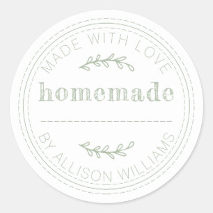 Pegatina Redonda Mercaderías Rusas Hadas Caseras Atascan El Verde