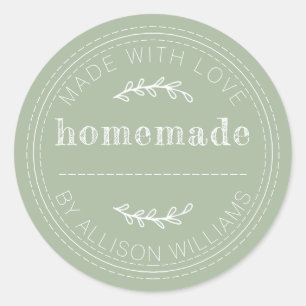 Pegatina Redonda Mercaderías Rusas Hadas Caseras Atascan El Verde