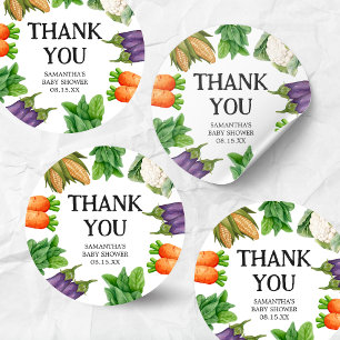 Pegatina Redonda Mercado de agricultores Baby Shower de producción 