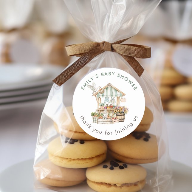 Pegatina Redonda Mercado de agricultores locales gracias Baby Showe (Subido por el creador)