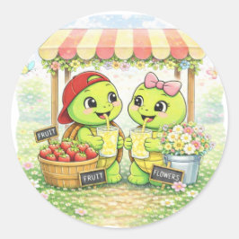 Pegatina Redonda Mercado de Primavera