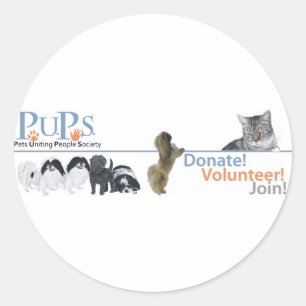 Pegatina Redonda Mercancía del logotipo de PUPs