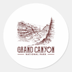 Pegatina Redonda Mercancía del Parque Nacional del Gran Cañón Gran