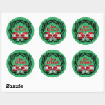 Pegatina Redonda Meri Kirihimete Maori Merry Christmas<br><div class="desc">Pegatinas - - Meri Kirihimete - Maori Merry Christmas - O Editar el texto a lo que quieras - - sobre los helechos negros con reverencia rojo y plateado - - - - - Ver las colecciones en mi tienda para las placas coincidentes, servilletas, posavasos, plaquetas, globos y mucho más,...</div>