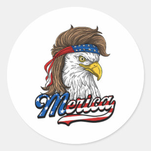 Pegatina Redonda Merica - Águila De Libertad Patriótica De Eeuu - 4