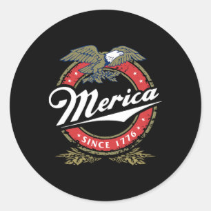 Pegatina Redonda Merica Desde 17761 Águila Calva Americana Mullet E