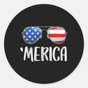 Pegatina Redonda Merica Sungles 4 De Julio Para Hombres Mujeres Niñ