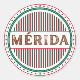 Pegatina Redonda Merida City Pride Emblem – Mexican Identity