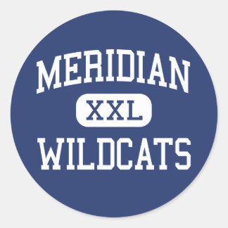Pegatina Redonda Meridian - Wildcats - High - Meridian Mississippi