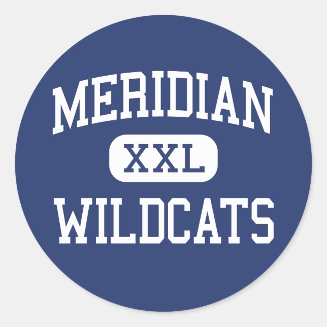 Pegatina Redonda Meridian - Wildcats - High - Meridian Mississippi (Anverso)