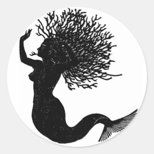 Pegatina Redonda Mermaid