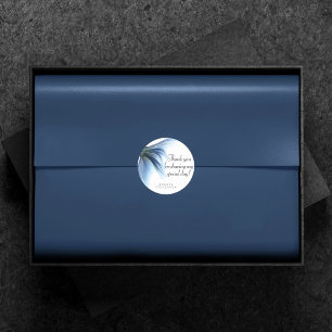 Pegatina Redonda Mermaid Glam Tail   Dusty Ice Blue Sheen Gracias