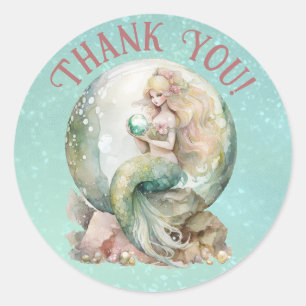 Pegatina Redonda Mermaid Gracias