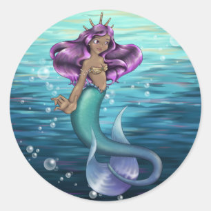 Pegatina Redonda Mermaid Iole