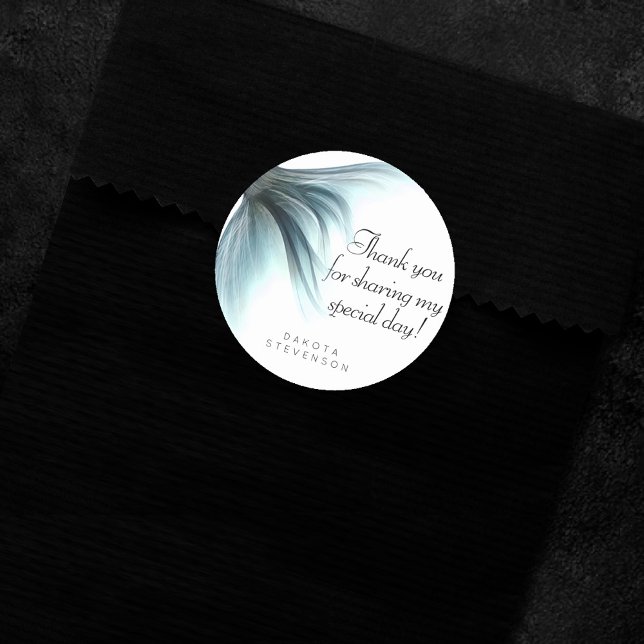 Pegatina Redonda Mermaid Luxe | Seafoam Mint Green Gracias (Subido por el creador)