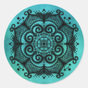 Pegatina Redonda Mermaid Mandala