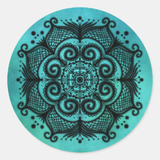 Pegatina Redonda Mermaid Mandala