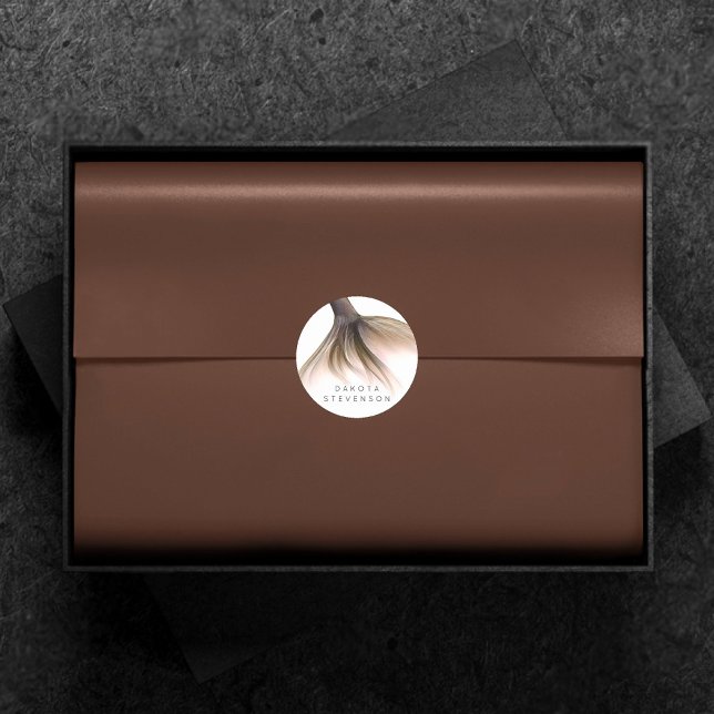 Pegatina Redonda Mermaid Posh Tail | Personalizado Dusty Terracotta (Subido por el creador)