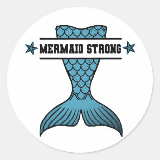 Pegatina Redonda Mermaid Strong pegatinas