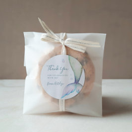 Pegatina Redonda Mermaid Tail Birthday Thank You