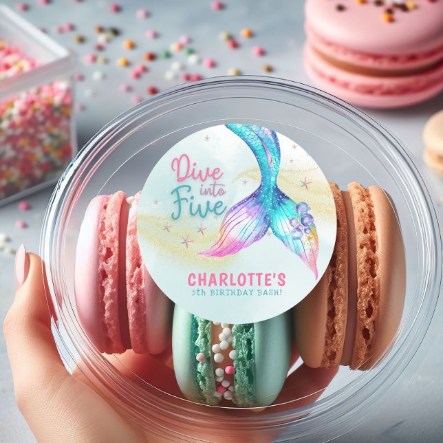 Pegatina Redonda Mermaid tail Dive into Five Glitter Sticker (Subido por el creador)