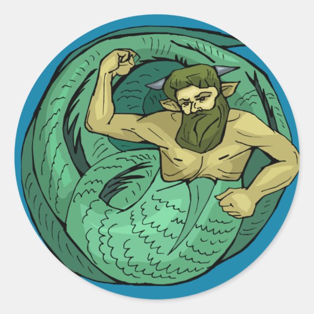 Pegatina Redonda Merman (Anverso)