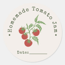 Mermelada Casera de Tomate Fecha de Envasado Rojo
