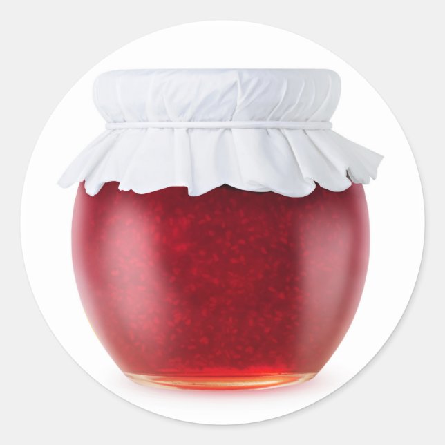 Pegatina Redonda Mermelada de frambuesa (Anverso)