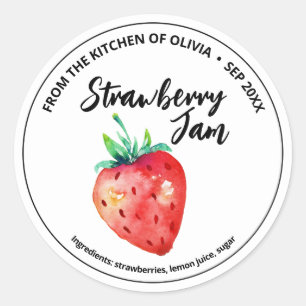 Pegatina Redonda Mermelada de Fresa