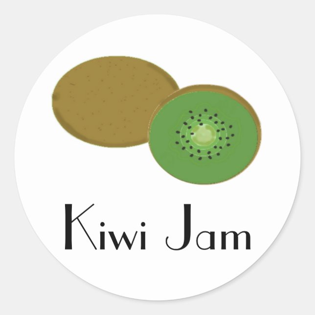 Pegatina Redonda Mermelada de kiwi (Anverso)