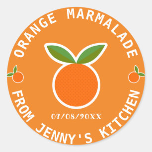 Pegatina Redonda Mermelada de Naranja