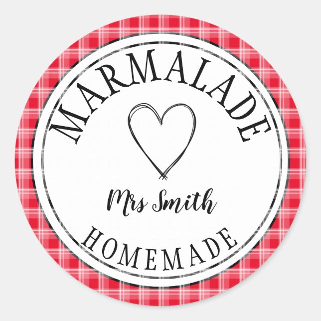 Pegatina Redonda mermelada de naranja o mermelada (Anverso)