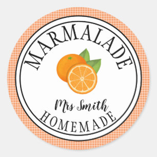 Pegatina Redonda mermelada de naranja o mermelada