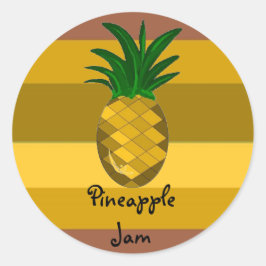 Pegatina Redonda Mermelada de Piña Dorada