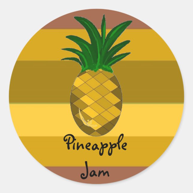 Pegatina Redonda Mermelada de Piña Dorada (Anverso)