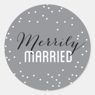 Pegatina Redonda Merrily Married Couple Holiday