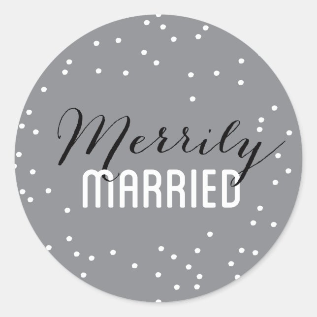 Pegatina Redonda Merrily Married Couple Holiday (Anverso)
