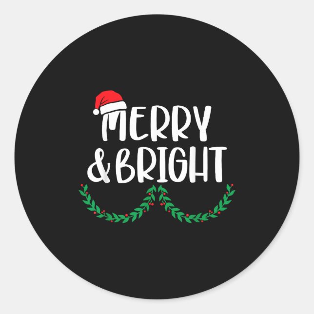 Pegatina Redonda Merry &amp; Bright Moody &amp; Uptight Matching Co (Anverso)