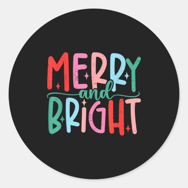 Pegatina Redonda Merry &amp; Bright Moody &amp; Uptight Matching Co (Anverso)