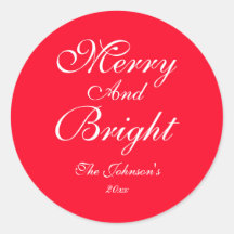 Merry And Bright Nombre del guión Rojo Chic Navida