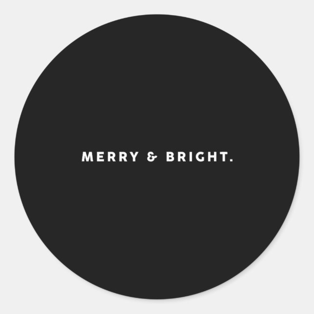 Pegatina Redonda Merry Bright Xmas Funny Christmas Subtle Minimal H (Anverso)