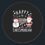 Pegatina Redonda Merry Chrismukkah Christmas Hanukkah Christmas<br><div class="desc">Santa Tee Christmas boys children youth men. Funny humor graphic t-shirt costume for those who believe in Santa Claus,  love deer,  reindeer,  elf,  singing songs,  party decorations.</div>