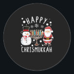 Pegatina Redonda Merry Chrismukkah Christmas Hanukkah Christmas<br><div class="desc">Santa Tee Christmas boys children youth men. Funny humor graphic t-shirt costume for those who believe in Santa Claus,  love deer,  reindeer,  elf,  singing songs,  party decorations.</div>